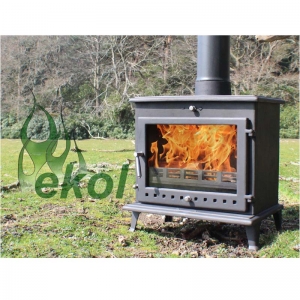 Ekol Crystal 12 woodburning stove 12kw outdoors