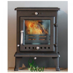 Ekol Crystal 5 woodburning stove multi fuel insitu