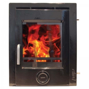 Ekol inset 5 gloss black enamel woodburning stove 5kw