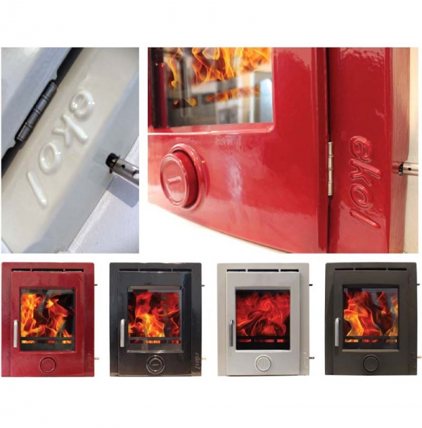 Ekol inset 5 woodburning stove 5kw various colours