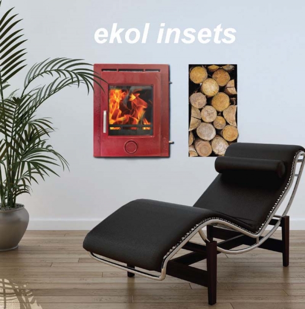 Ekol inset 5 woodburning stove in a room