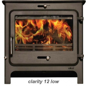 Ekol Clarity 12 woodburning stove low leg model