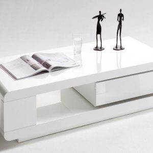 ModaNuvo IDA Modern White Grey High Gloss Storage Coffee Table With Rotating Drawer2